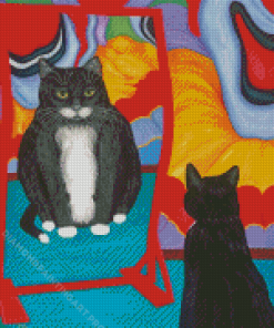 Cat In The Mirror Art Diamond Painting