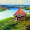 Chapel On The Banks Of The Oka Polenov Diamond Painting