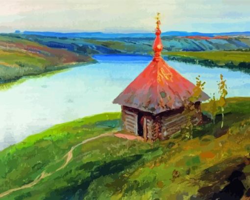 Chapel On The Banks Of The Oka Polenov Diamond Painting