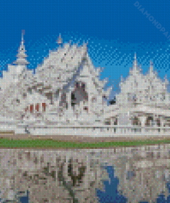 Chiang Rai White Temple Water Reflection Diamond Painting