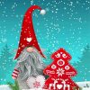 Christmas Gnome With Tree Diamond Painting