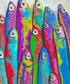 Colorful Sardines Fish Diamond Painting