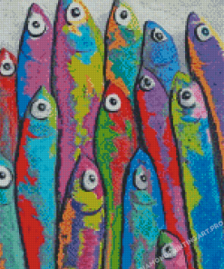 Colorful Sardines Fish Diamond Painting