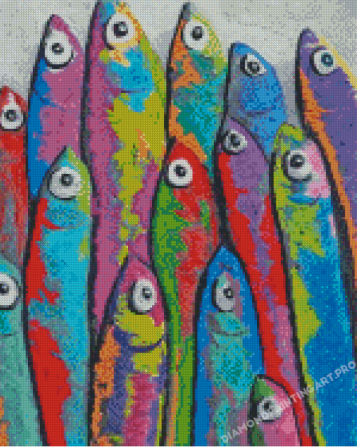 Colorful Sardines Fish Diamond Painting