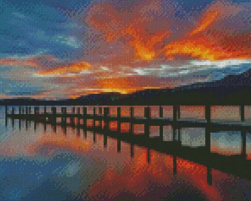 Coniston Water Sunset Diamond Painting