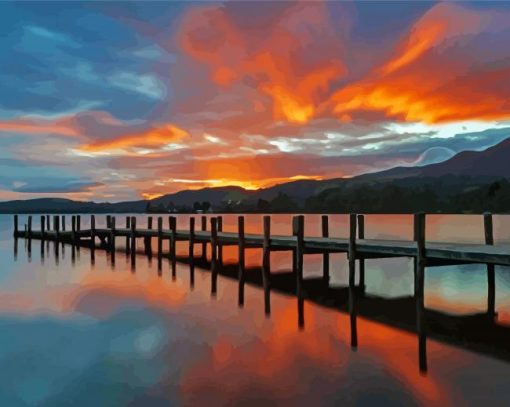 Coniston Water Sunset Diamond Painting