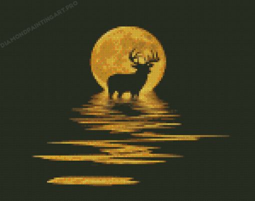 Deer In Moonlight Diamond Painting