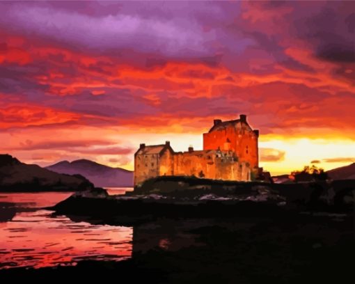 Eilean Donan Sunset Diamond Painting