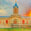 Fort Collins Colorado Temple Sunset Diamond Painting