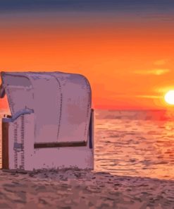 Germany Sylt Beach Chair Sundown Diamond Painting