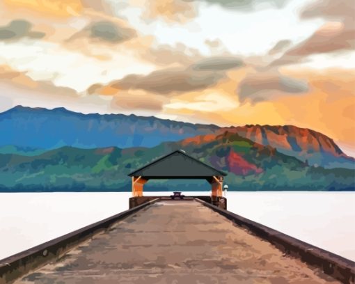 Hanalei Bay Hawaii Boardwalk Diamond Painting