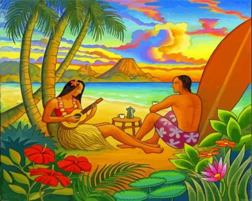 Hawaiian Couple Diamond Painting