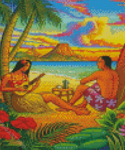 Hawaiian Couple Diamond Painting