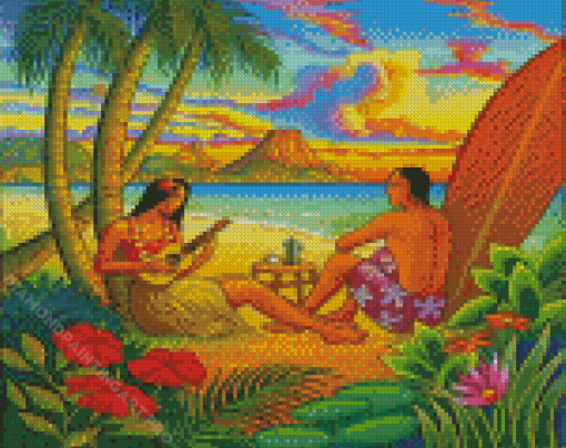 Hawaiian Couple Diamond Painting