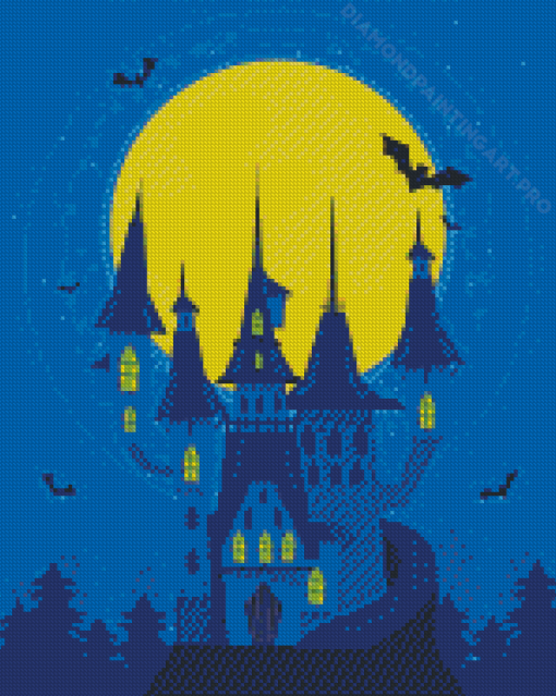 Halloween Castle Moonlight Diamond Painting