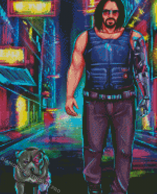 John Wick Dog Pop Art Diamond Painting