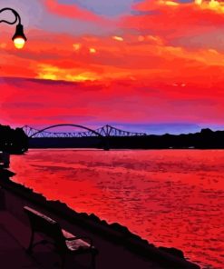 La Crosse Riverside Park At Sunset Diamond Painting