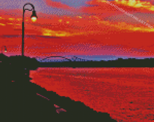 La Crosse Riverside Park At Sunset Diamond Painting