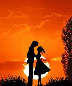 Love Silhouette Sunset Diamond Painting