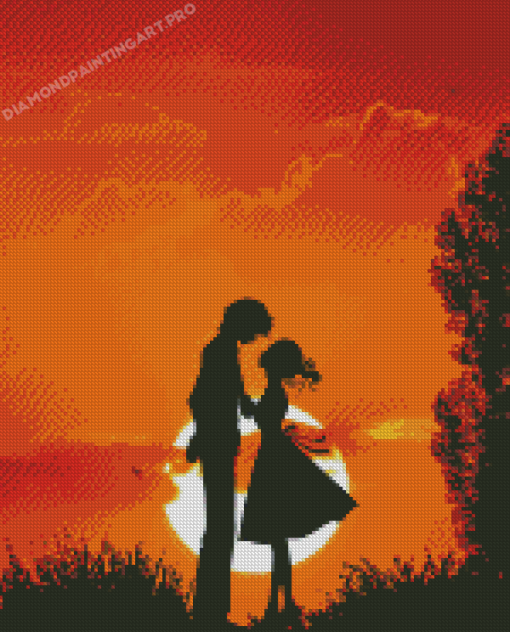 Love Silhouette Sunset Diamond Painting