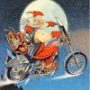 Moonlight Santa With Motorcycle Diamond Painting