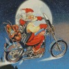 Moonlight Santa With Motorcycle Diamond Painting