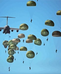 Paratroopers And Military Plane Diamond Painting