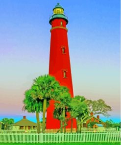 Ponce De Leon Lighthouse Sunset Diamond Painting