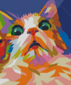 Pop Art Frightened Cat Diamond Painting