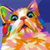 Pop Art Frightened Cat Diamond Painting