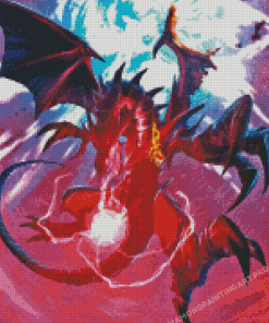 Red Eyes Dragon Animal Diamond Painting