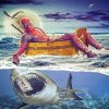 Shark And Deadpool Diamond Painting