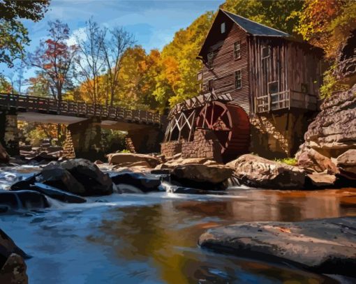 Snowshoe Village In West Virginia Diamond Painting