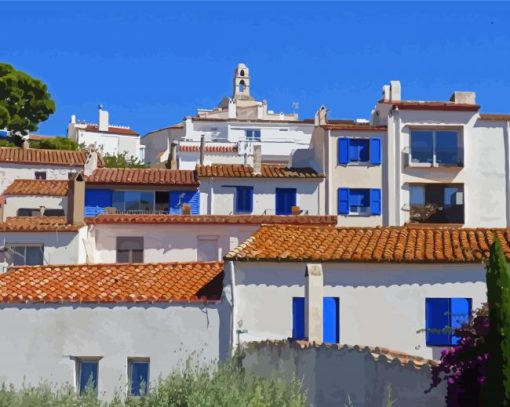Spain Cadaques Town Houses Diamond Painting