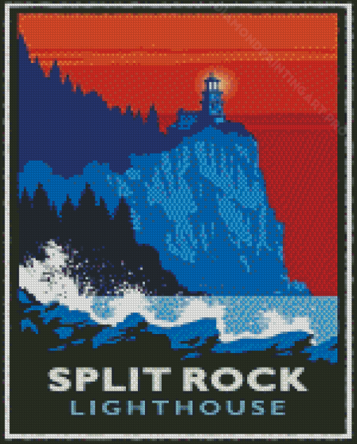 Split Rock Lighthouse Poster Art Diamond Painting