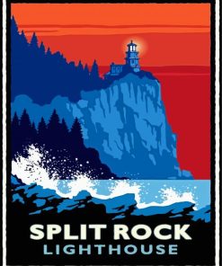 Split Rock Lighthouse Poster Art Diamond Painting