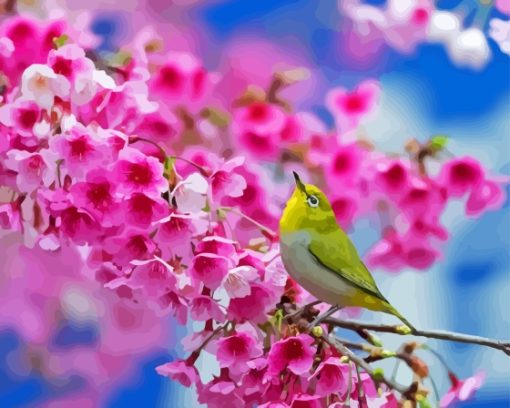 Spring Blossom And Bird Diamond Painting