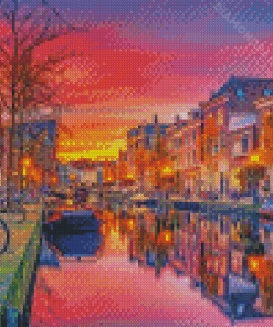 Sunset At Leiden Netherlands Diamond Painting