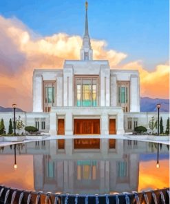 Sunset At Ogden Utah Temple Diamond Painting