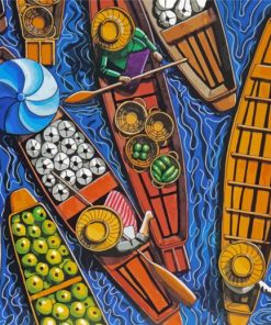 Thailand Bangkok Floating Market Diamond Painting