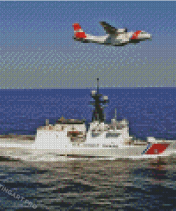 United States Coast Guard Boat And Plane Diamond Painting