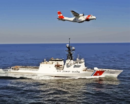 United States Coast Guard Boat And Plane Diamond Painting