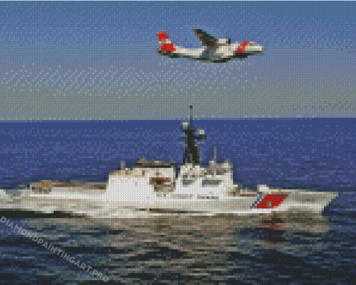 United States Coast Guard Boat And Plane Diamond Painting