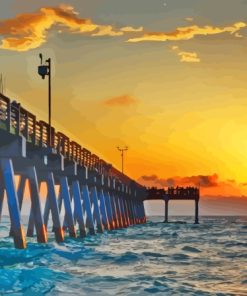 Venice Florida Pier Sunset Diamond Painting