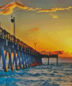 Venice Florida Pier Sunset Diamond Painting