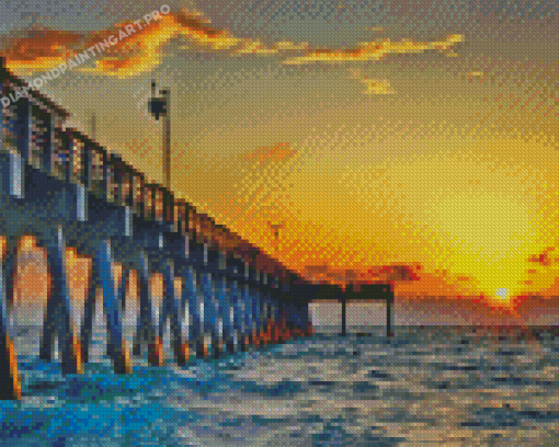 Venice Florida Pier Sunset Diamond Painting