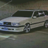 Vintage Volvo 850 White Car Diamond Painting