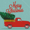 Vintage Christmas Pick Up Truck Diamond Painting