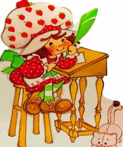 Vintage Strawberry Shortcake Cartoon Character Diamond Painting