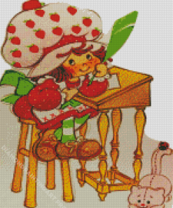 Vintage Strawberry Shortcake Cartoon Character Diamond Painting